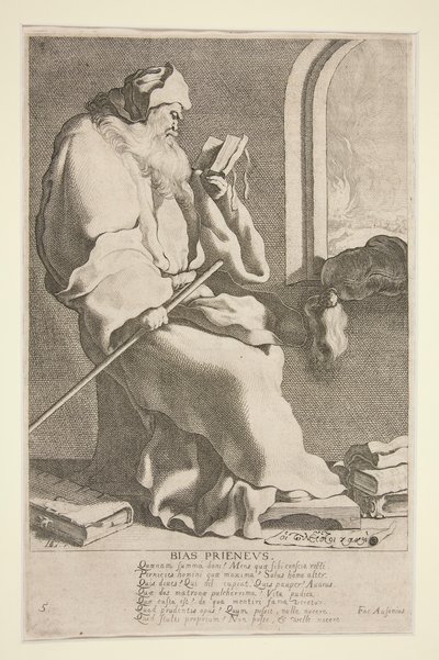 Bias Prieneus, n. 5 dalla serie I sette saggi della Grecia da Jacques de Gheyn III