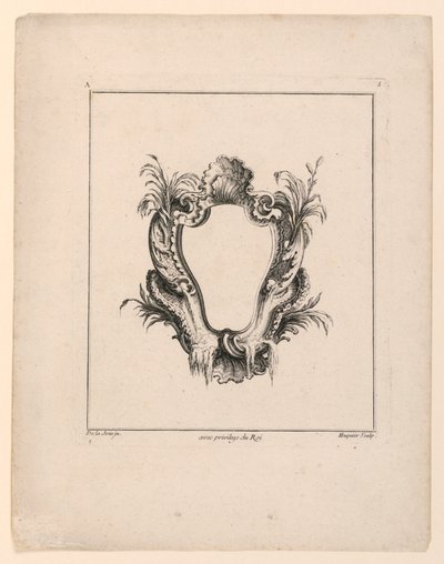 Stemma, da Recueil Nouveau de Differens Cartouche da Jacques de Lajoüe
