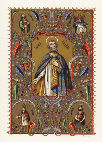 Ritratto di Cirillo di Alessandria, Patriarca di Alessandria, con aureola e veste, all