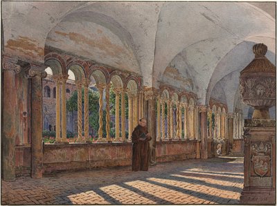 Veduta del chiostro di San Giovanni in Laterano, Roma da Jakob Alt