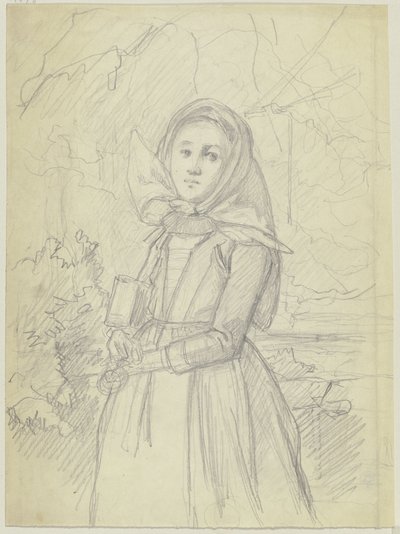 Una contadina nella foresta da Jakob Becker
