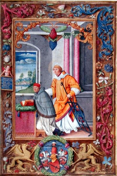Anton Kress e San Lorenzo, pagina da un messale da Jakob Elsner