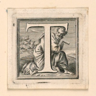Lettera maiuscola decorata T da Jakob Frey