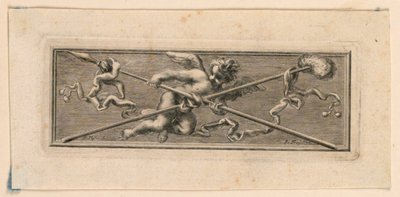 Vignetta con angeli e strumenti della Passione da Jakob Frey