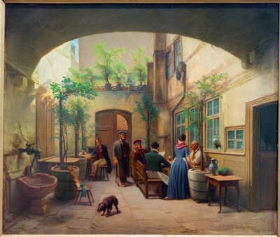 La birreria nella Gelnhäuser Gasse da Jakob Fürchtegott Dielmann