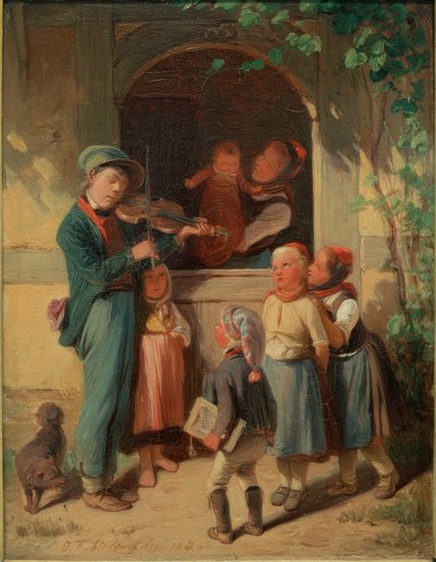 Musicista nel villaggio da Jakob Fürchtegott Dielmann
