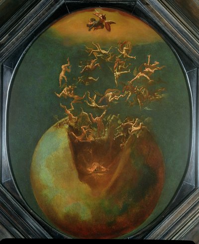 Caduta di Satana e degli angeli ribelli dal cielo da Jakob Isaaksz Swanenburgh