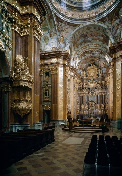 Vista interna della Chiesa Benedettina di Melk progettata dall