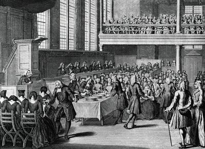 Cena degli anabattisti, incisione di Jacobus van der Schley da Cerimonie e costumi religiosi di tutti i popoli del mondo da Jakob van der Schley