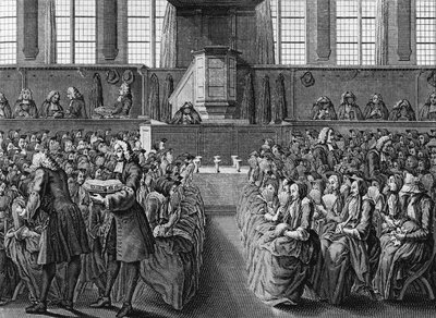 Cena degli anabattisti, incisione di Jacobus van der Schley da Cerimonie e costumi religiosi di tutti i popoli del mondo da Jakob van der Schley