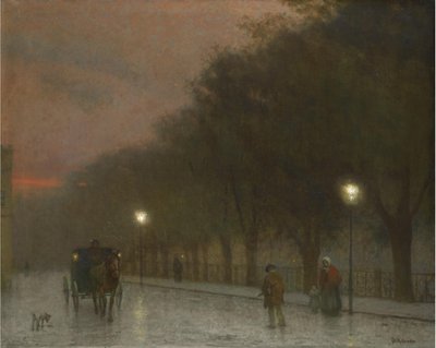 Praga al crepuscolo, c. 1910 da Jakub Schikaneder