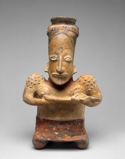Donna inginocchiata che allatta un bambino, Proto-Classico, 100 a.C.-300 d.C. da Jalisco