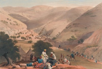 La terza discesa del passo di Koojah, c.1839 da James (after) Atkinson