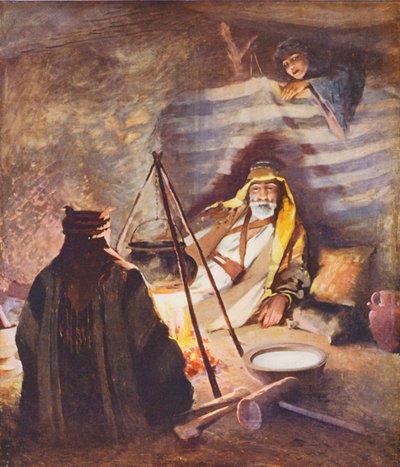 Terra Santa: "Una casa di capelli," interno di una tenda Bedaween da James (after) Clark