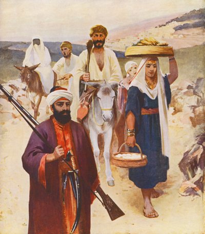 Terra Santa: Scena stradale vicino a Nazareth da James (after) Clark
