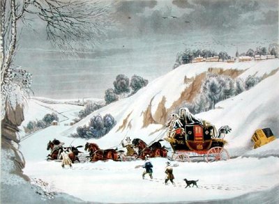 Una posta nella neve profonda, inciso da George Hunt da James (after) Pollard