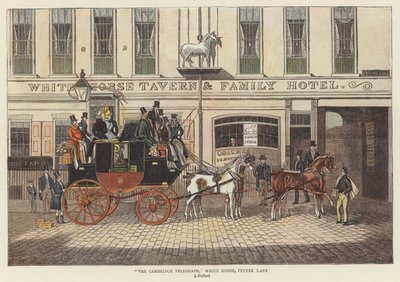 Il telegrafo di Cambridge, White Horse, Fetter Lane da James (after) Pollard