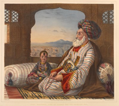 Dost Mahommed Re di Kabul e il suo figlio più giovane da James (after) Rattray