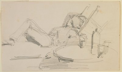 Un uomo sdraiato su un letto da James Abbott McNeill Whistler