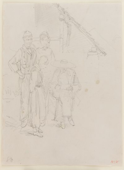 Un artista che disegna, 1858 da James Abbott McNeill Whistler