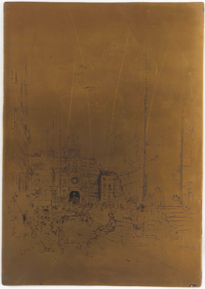 Lastra di stampa annullata per La Piazzetta da James Abbott McNeill Whistler