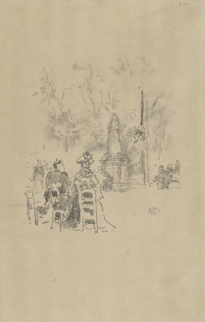 Conversazione sotto la statua, Giardini del Lussemburgo da James Abbott McNeill Whistler