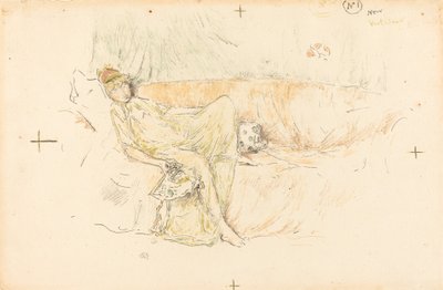 Figura drappeggiata, reclinata, 1892 da James Abbott McNeill Whistler