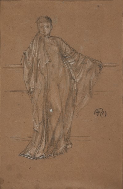 Figura Drappeggiata a una Ringhiera da James Abbott McNeill Whistler