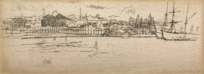 Bacino di Carenaggio, Southampton, da una serie di dodici incisioni intitolate La Rivista Navale da James Abbott McNeill Whistler