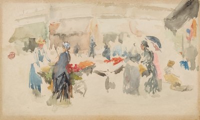 Mercato dei fiori: Dieppe, 1885 da James Abbott McNeill Whistler