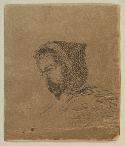 Testa di Uomo Incappucciato da Schizzi sulla Piastra del Coast Survey, 1854-55 da James Abbott McNeill Whistler