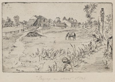 Paesaggio con il cavallo (Il prato) 1859 da James Abbott McNeill Whistler