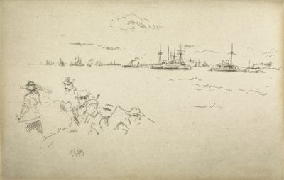 Monitori, da una serie di dodici incisioni intitolata La Rivista Navale, 1887 da James Abbott McNeill Whistler