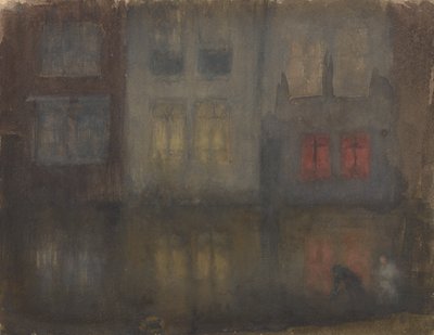 Notturno: Nero e RossoCanale Posteriore, Olanda, 1882 da James Abbott McNeill Whistler