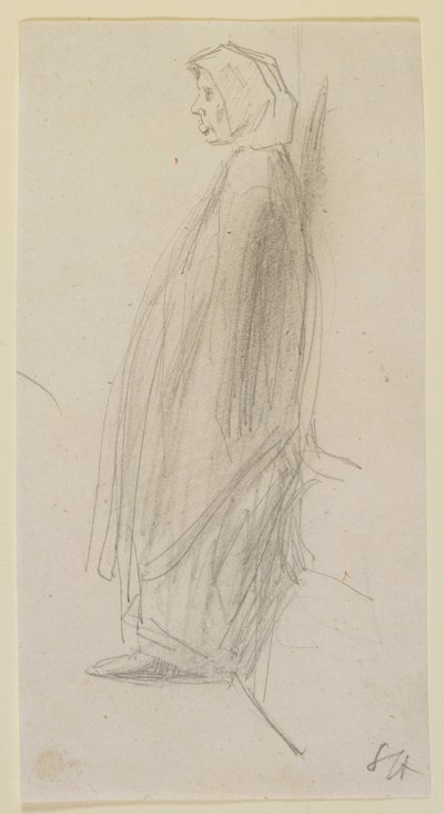 Schizzo di profilo di una vecchia in piedi, 1858 da James Abbott McNeill Whistler