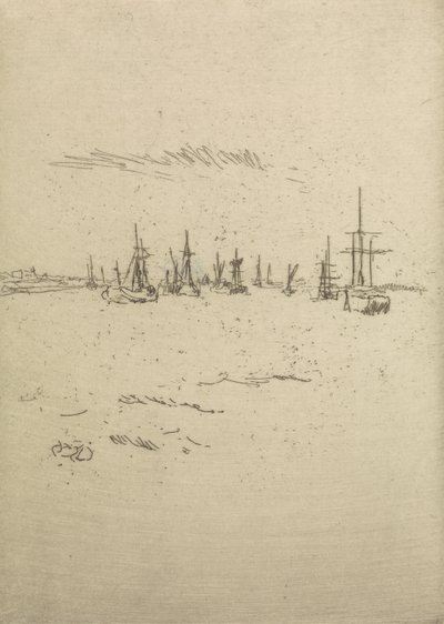 Ritorno a Tilbury, da una serie di dodici incisioni intitolate La Rivista Navale da James Abbott McNeill Whistler