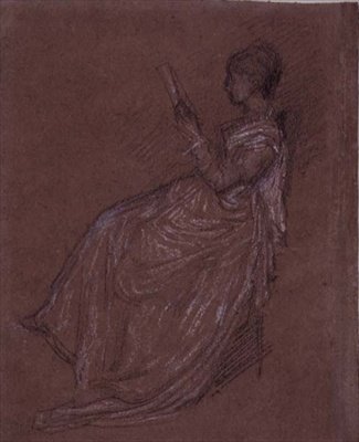 Signora seduta che legge, studio per Mrs Layland (pastello su carta) da James Abbott McNeill Whistler
