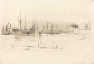 Battelli a vapore vicino alla Torre da James Abbott McNeill Whistler