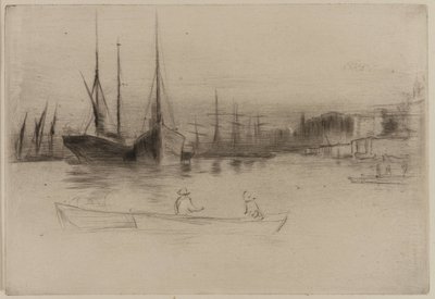 Battelli a vapore presso la Torre, 1875 da James Abbott McNeill Whistler