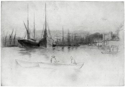 Battelli a vapore al largo della Torre, 1875, 1904 da James Abbott McNeill Whistler
