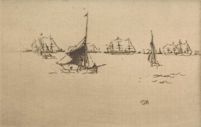 La Flotta: Sera, da una serie di dodici incisioni intitolate La Rivista Navale da James Abbott McNeill Whistler