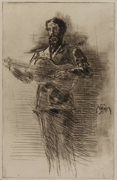 Il Suonatore di Chitarra M.W. Ridley, 1875 da James Abbott McNeill Whistler
