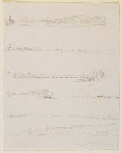 Il Reno, vicino a Worms e Oppeheim, 1858 da James Abbott McNeill Whistler