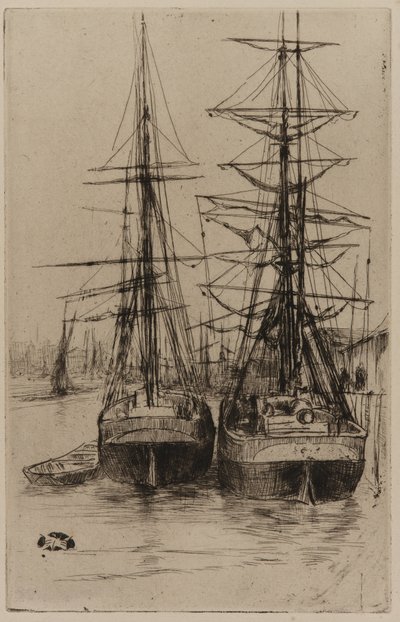 Le due navi, 1875 da James Abbott McNeill Whistler