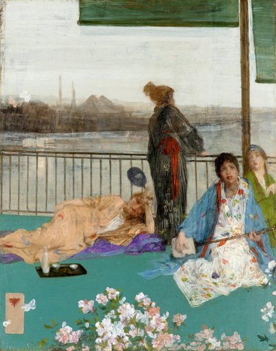 Variazioni nel colore della carne e verde: Il balcone, c. 1870 da James Abbott McNeill Whistler