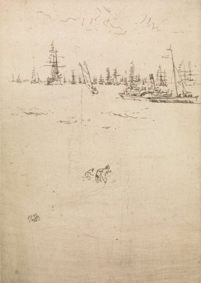 Barca dei Visitatori, da una serie di dodici incisioni intitolate La Rivista Navale da James Abbott McNeill Whistler