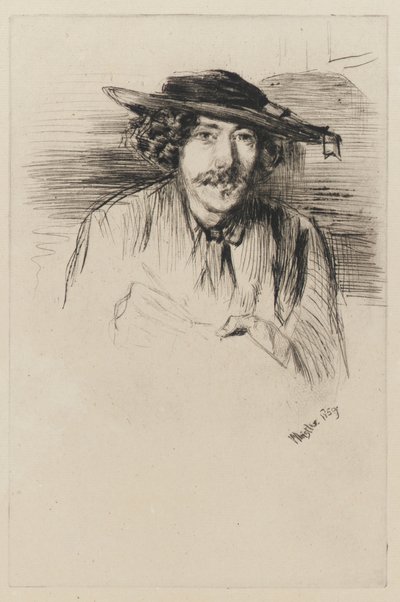 Whistler con un cappello, 1859 da James Abbott McNeill Whistler