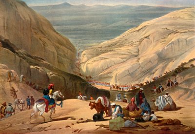 Esercito che emerge dal Passo di Shutargardan nella Valle di Logar, c1840, 1901 da James Atkinson