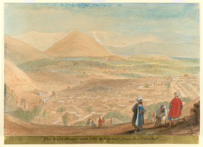 Il Bala Hissar e la città di Kabul (Afghanistan) dalla Cittadella da James Atkinson