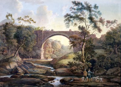 Veduta di Tanfield Arch nella contea di Durham, c.1811 da James Atkinson